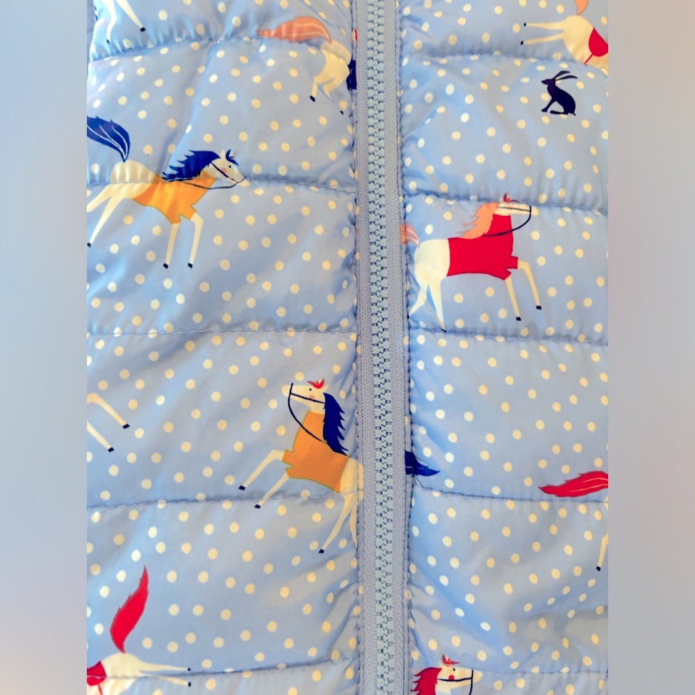LIKE NEW CONDITION JOULES pony puffer vest size 1 year.